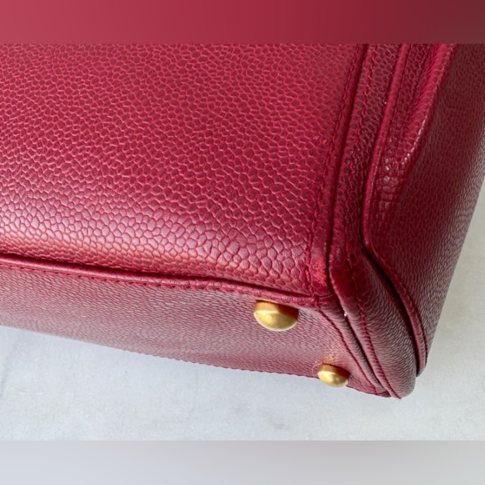 CHANEL Deep Red Leather Tote - Picture 12 of 12